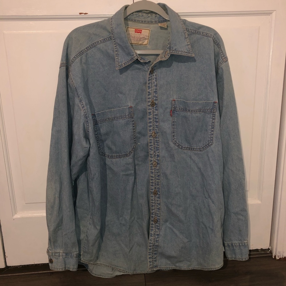 Vintage Red Tab Men’s Denim Shirt Fade